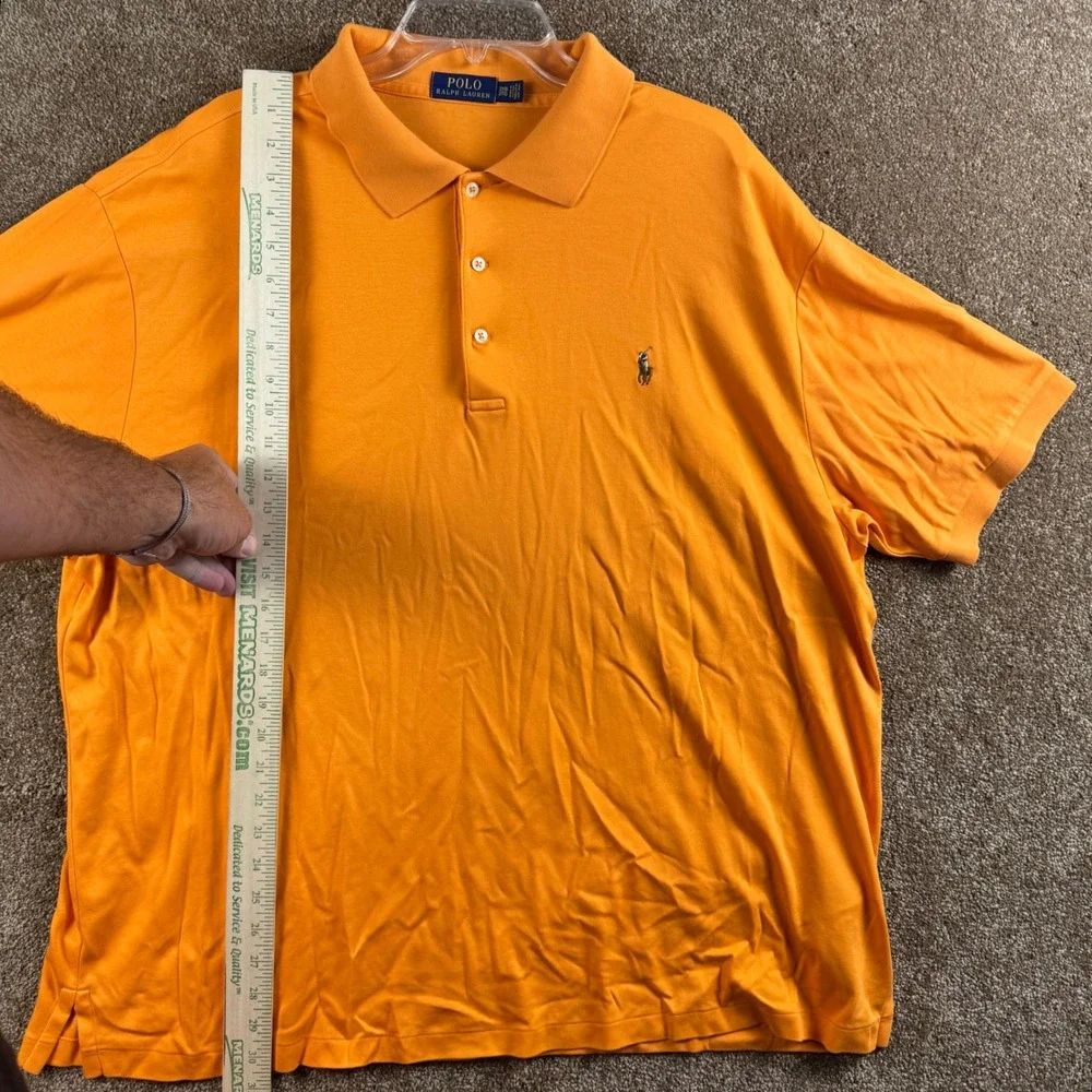 Polo Ralph Lauren Orange Short Sleeve Polo Shirt Mens 2XB Big & Tall Pony Logo